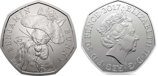 Монета Великобритании 50 пенсов "Заяц Бенджамин", AU, 2017