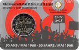 Монета Бельгии 2 Евро "Студенческие восстания в мае 1968", в блистере, UNC, 2018