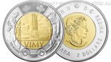 Монета Канады 2 доллара "100 лет битве при Вими", AU, 2017