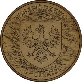 Монета Польши 2 Злотых, "Опольское воеводство" AU, 2004