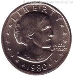 Монета США 1 доллар "Сьюзен Энтони" монетный двор P, AU, год 1980