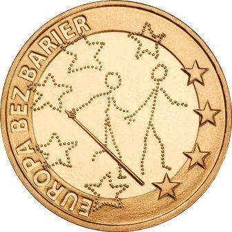 Монета Польши 2 Злотых, "Европа без границ — 100-летие Общества слепых" AU, 2011