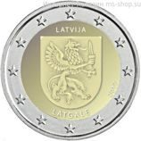 Монета Латвии 2 Евро, "Историческая область Латгале", AU, 2017