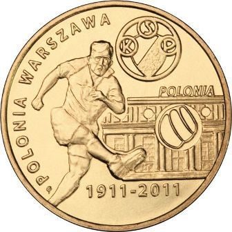 Монета Польши 2 Злотых, "Клуб "Полония" из Варшавы" AU, 2011
