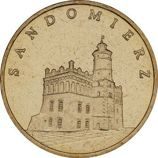 Монета Польши 2 Злотых, "Сандомир" AU, 2006