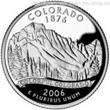 Монета 25 центов США "Колорадо", AU, 2006, Р