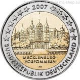 Монета 2 Евро Германии  "Федеральная земля Мекленбург-Передняя Померания" AU, 2007 год