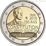 Монета Люксембурга 2 евро "150 лет Конституции Люксембурга", 2018