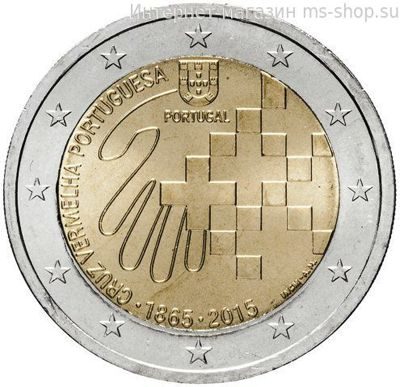 Монета Португалии 2 Евро 2015 год "150 лет Португальскому Красному Кресту", AU