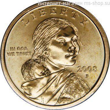Монета США 1 доллар "Парящий орёл", AU, P, 2008