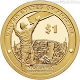 Монета США 1 доллар "Могавк - рабочий", AU, D, 2015