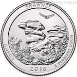 Монета США 25 центов "31-ый национальный лес Шоуни, Иллинойс", D, AU, 2016