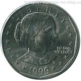 Монета США 1 доллар "Сьюзен Энтони" монетный двор D, AU, год 1999