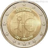 Монета 2 Евро Люксембург  "10 лет Экономическому и валютному союзу" AU, 2009 год