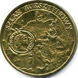 Монета Польши 2 Злотых, "Янтарный путь" AU, 2001