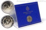 Монета 2 Евро Ватикана  "80 лет папе римскому Бенедикту XVI" AU, 2007 год