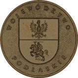 Монета Польши 2 Злотых, "Подляское воеводство" AU, 2004