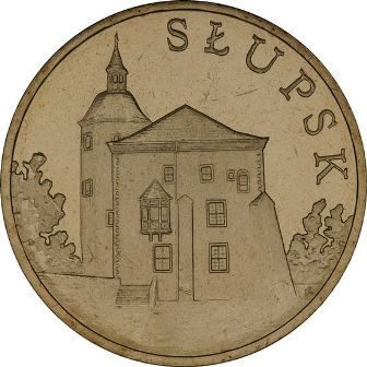 Монета Польши 2 Злотых, "Слупск" AU, 2007