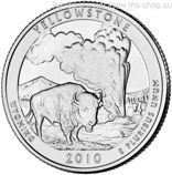 Монета США 25 центов "2-ой Йеллоустонский национальный парк, Вайоминг", P, AU, 2010