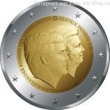 Монета Нидерланды 2 Евро, "Двойной портрет: Король Виллем-Александр и принцесса Беатрикс", AU, 2014