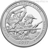 Монета США 25 центов "40-ой национальный исторический парк имени Дж. Р. Кларка, Индиана", S, AU, 2017