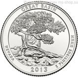 Монета США 25 центов "18-ый национальный парк Грейт-Бейсин, Невада", P, AU, 2013