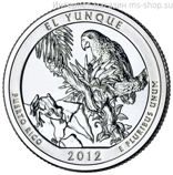Монета США 25 центов "11-ый национальный лес Эль-Юнке, Пуэрто-Рико", S, AU, 2012