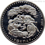 Монета Казахстана 50 тенге, "Козлодранье (Кокпар)" AU, 2014