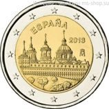 Монета Испании 2 Евро "Архитектурный ансамбль Эскориал" AU, 2013 год