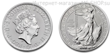Монета Великобритании 2 фунта "Стоящая Британия" (серебро) AU, 2018 год