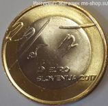 Монета Словении 3 евро "100 лет майской декларации" AU, 2017