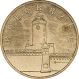 Монета Польши 2 Злотых, "Колобжег" AU, 2005