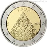 Монета 2 Евро Финляндии  "200-летие финской автономии и сейма в Порвоо" AU, 2009 год