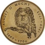 Монета Польши 2 Злотых, "Август Сильный" AU, 2002