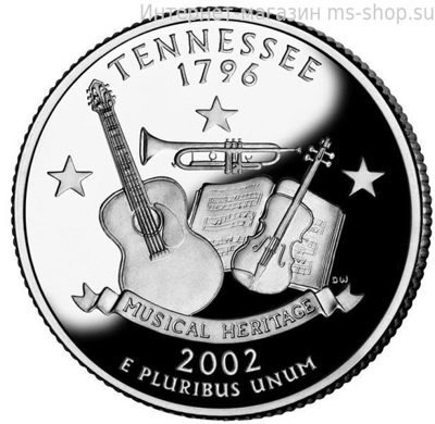 Монета 25 центов США "Теннессии", AU, 2002, Р