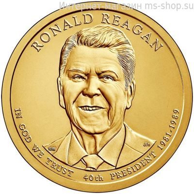 Монета США 1 доллар "40-ой президент Рональд Рейган", AU, 2016, D