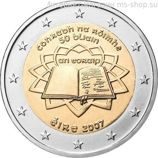 Монета 2 Евро Ирландии "50 лет подписания Римского договора" AU, 2007 год