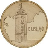 Монета Польши 2 Злотых, "Эльблонг" AU, 2006