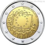 Монета Финляндии 2 Евро 2015 год "30 лет флагу ЕС", AU