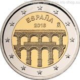Монета Испании 2 Евро 2016 год "Старинный город Сеговия с римским акведуком. Памятники культурного и природного Всемирного наследия ЮНЕСКО ", AU