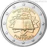 Монета 2 Евро Португалии  "50 лет подписания Римского договора" AU, 2007 год