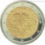 Монета 2 Евро Финляндии  "60-летие принятия Всеобщей декларации прав человека" AU, 2008 год
