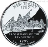 Монета 25 центов США "Нью-Джерси", AU, 1999, Р