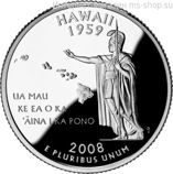 Монета 25 центов США "Гавайи", AU, 2008, P