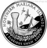 Монета 25 центов США "Северные Марианские острова", AU, 2009, D