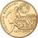 Монета Польши 2 Злотых, "Клуб "Полония" из Варшавы" AU, 2011