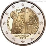 Монета Словакии 2 Евро 2017 год "550-летие Истрополитанского Университета", AU