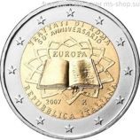 Монета 2 Евро Италии "50 лет подписания Римского договора" AU, 2007 год