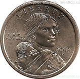 Монета США 1 доллар "Сакагавея. Парящий орёл", AU, P, 2002