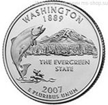 Монета 25 центов США "Вашингтон", AU, 2007, P